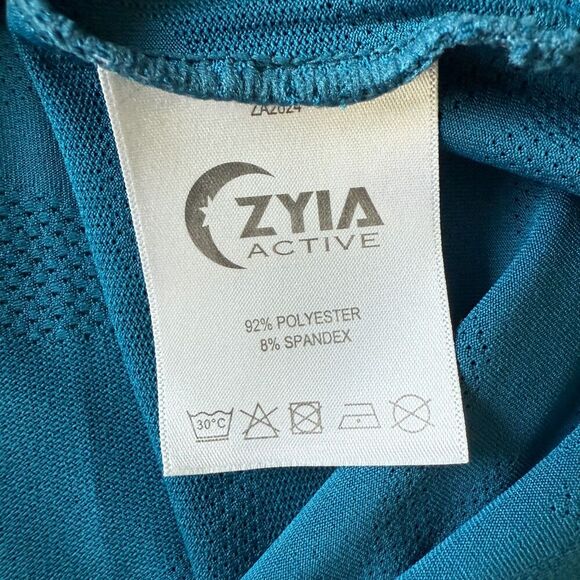 ZYIA Active Teal Blue Camo Print Short Sleeve T-Shirt Mens Mesh Athletic Size XL - Picture 3 of 5